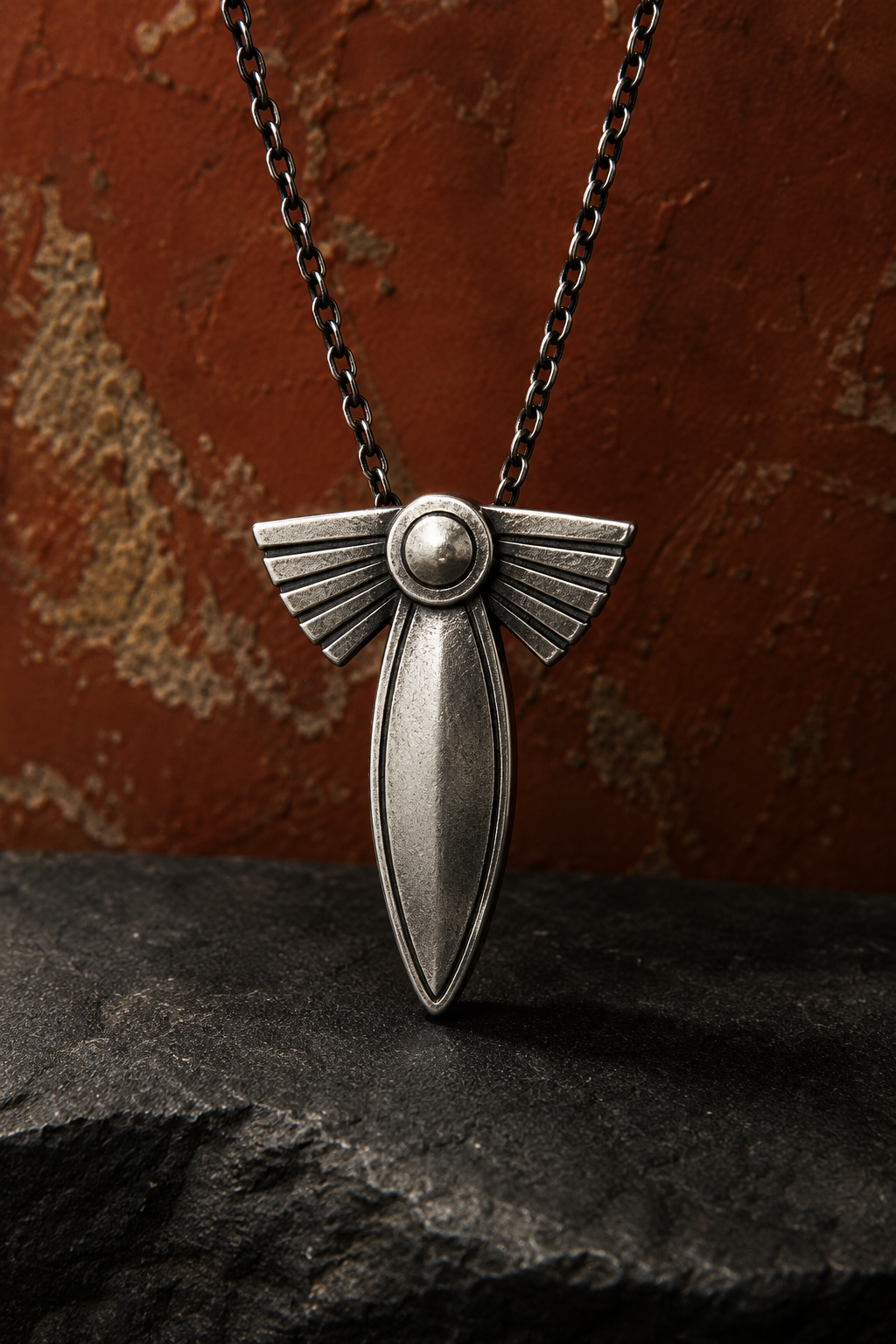 The Guardian — winged fascinum amulet in sterling silver